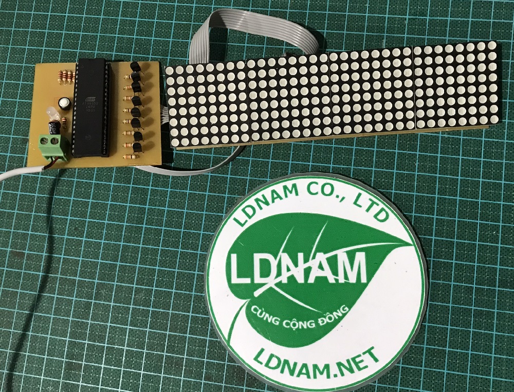 Full file mạch quang báo 4 LED ma trận (matrix) chạy chữ 89S52 LDNam - 